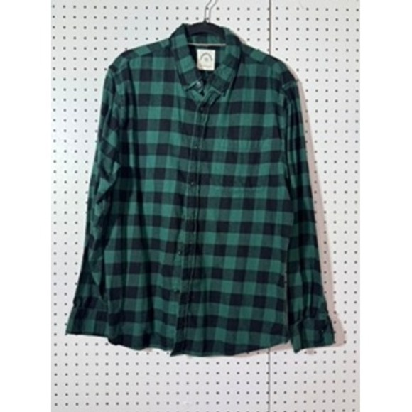 Dubinik Other - Dubinik Mens Green‎ Black Buffalo Plaid Flannel Button Down Shirt Large L